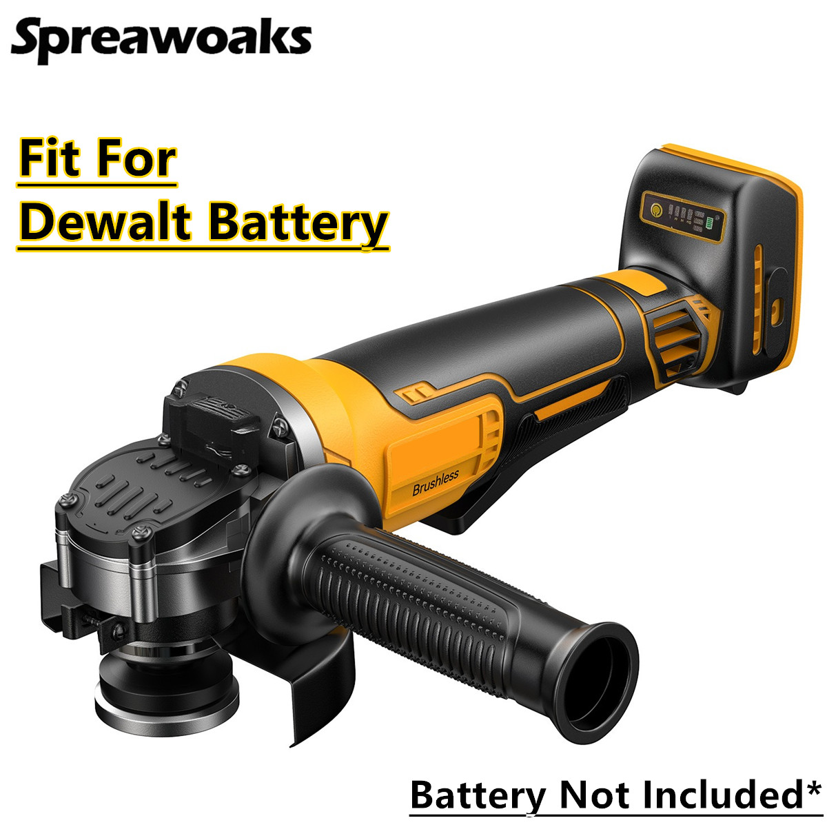 Brushless Angle Grinder Battery Powered - Amoladora angular sin escobillas, 4 engranajes,
