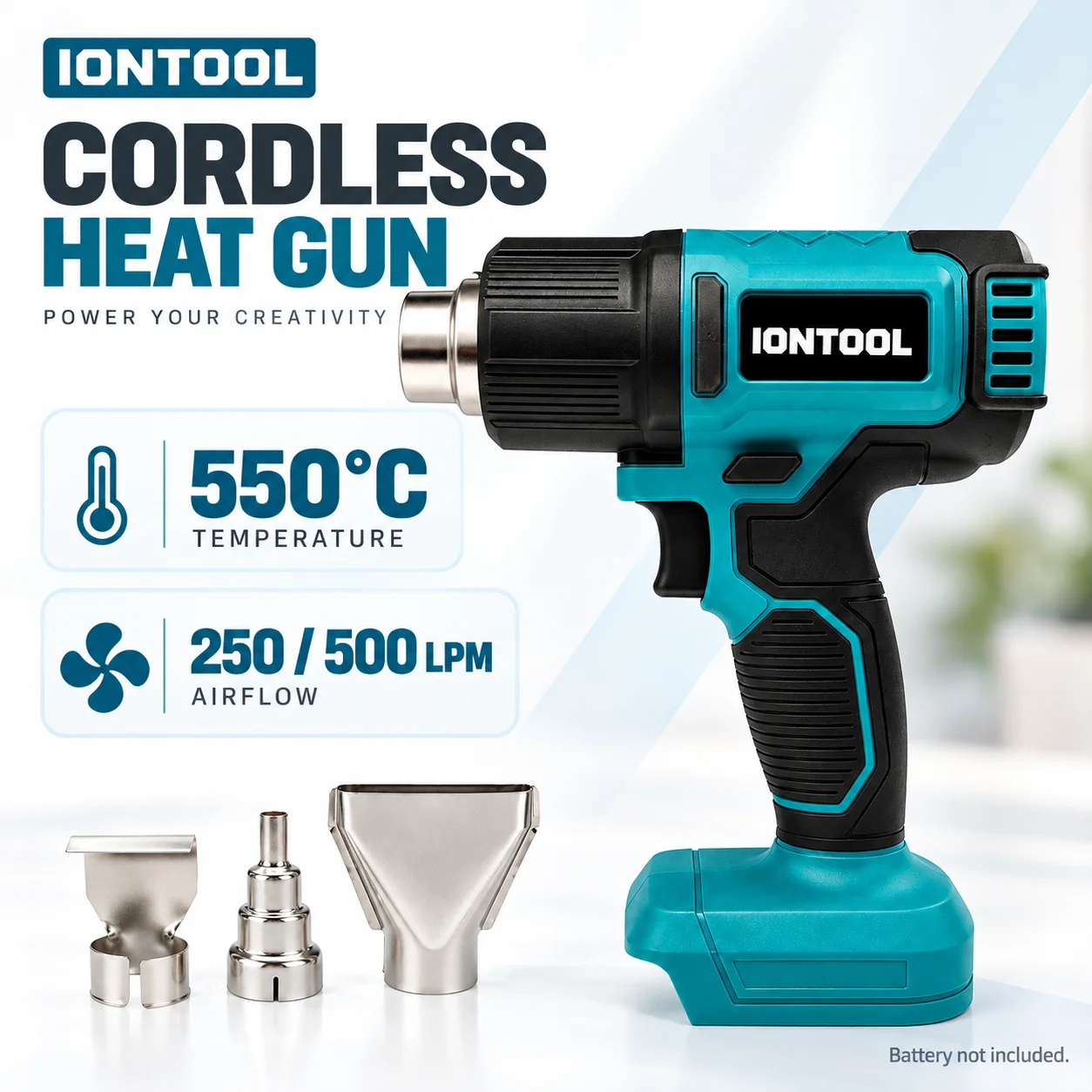 Cordless Heat Gun For Shrink Tubing - Pistola de calor inalámbrica IONTOOL 550C