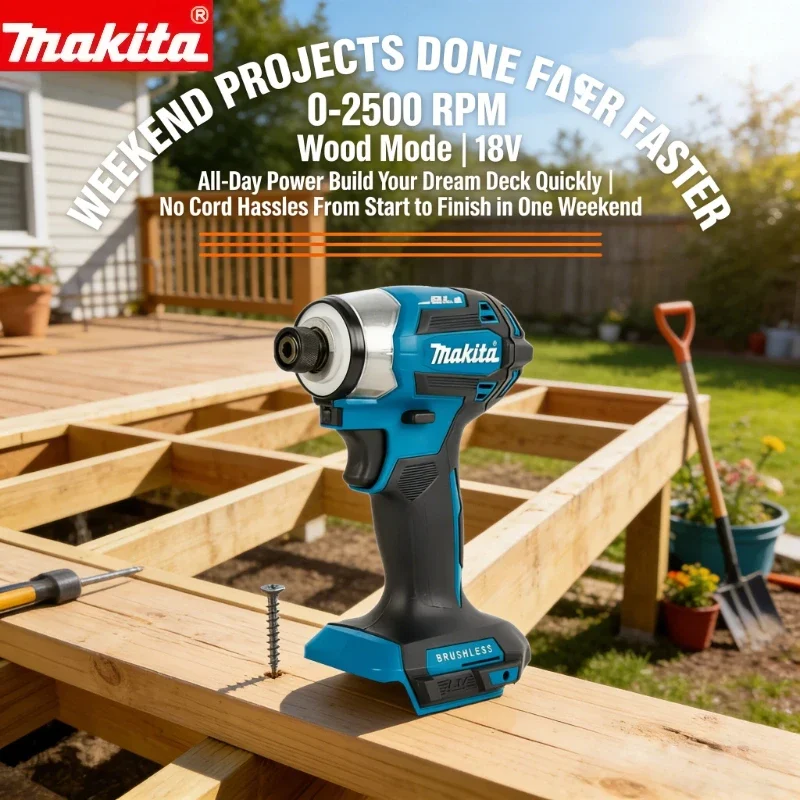 Brushless Cordless Electric Drill 18V - Atornillador de impacto inalámbrico Makita 18V